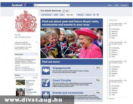 Erzsébet királynõ követi a divatot: Már a Facebookon