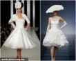 Rövid menyasszonyi ruha kalappal